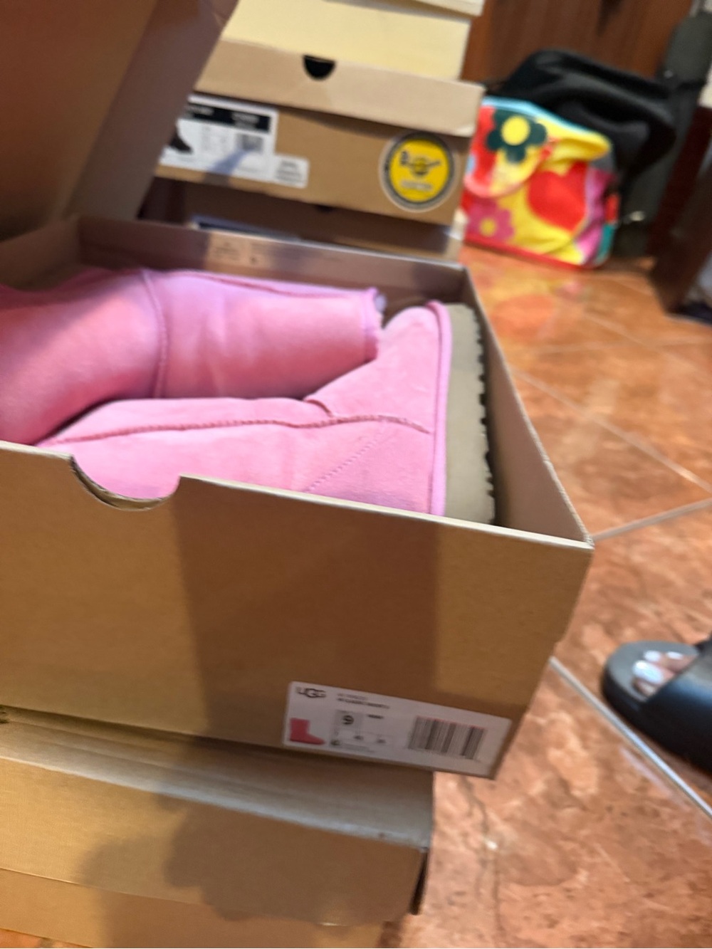 UGG Pink Short Suede Boot